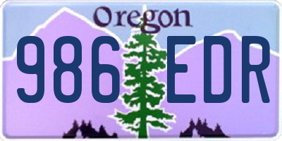 OR license plate 986EDR