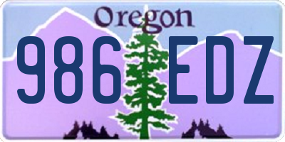 OR license plate 986EDZ