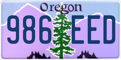 OR license plate 986EED