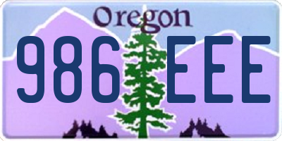 OR license plate 986EEE