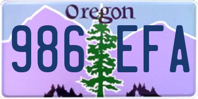 OR license plate 986EFA