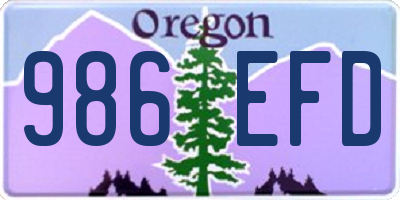 OR license plate 986EFD