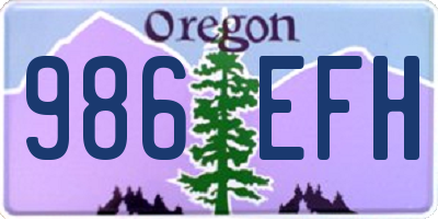 OR license plate 986EFH