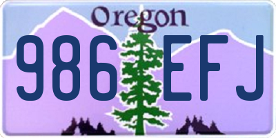 OR license plate 986EFJ