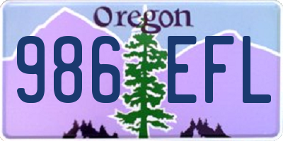 OR license plate 986EFL