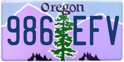 OR license plate 986EFV