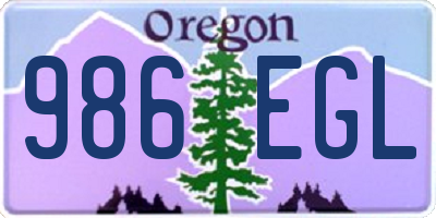 OR license plate 986EGL
