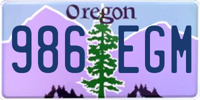OR license plate 986EGM