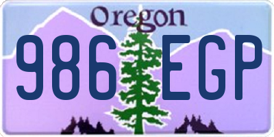 OR license plate 986EGP