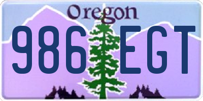 OR license plate 986EGT