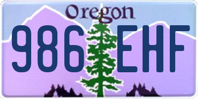 OR license plate 986EHF