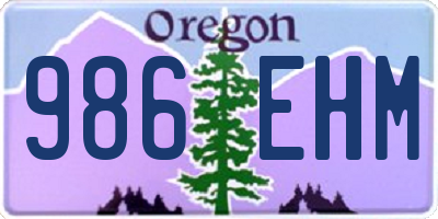 OR license plate 986EHM