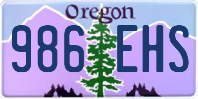 OR license plate 986EHS