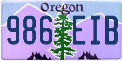 OR license plate 986EIB