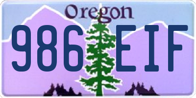 OR license plate 986EIF
