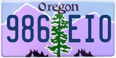OR license plate 986EIO