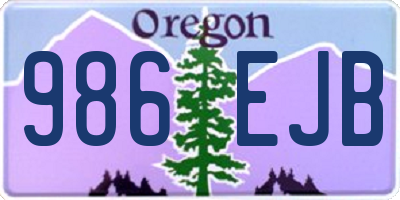 OR license plate 986EJB