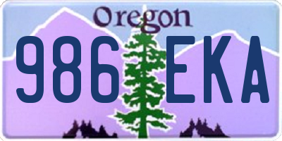 OR license plate 986EKA
