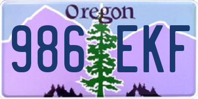 OR license plate 986EKF