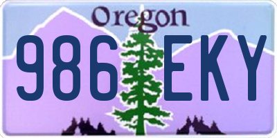 OR license plate 986EKY