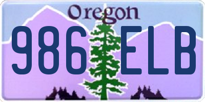 OR license plate 986ELB