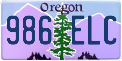 OR license plate 986ELC