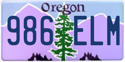 OR license plate 986ELM