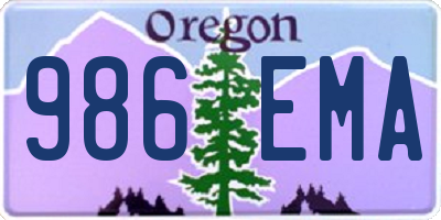 OR license plate 986EMA