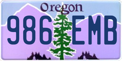 OR license plate 986EMB