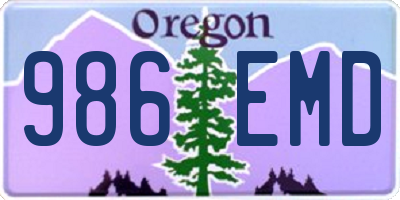 OR license plate 986EMD