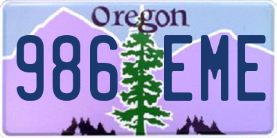 OR license plate 986EME