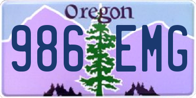 OR license plate 986EMG