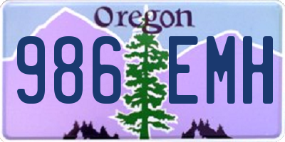 OR license plate 986EMH