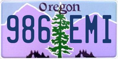 OR license plate 986EMI