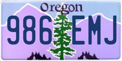 OR license plate 986EMJ