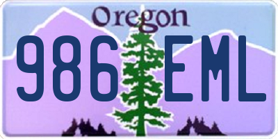 OR license plate 986EML