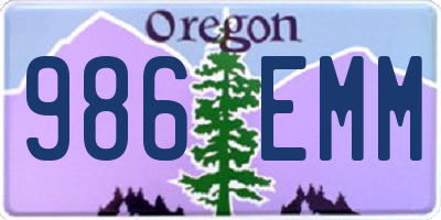 OR license plate 986EMM