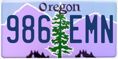OR license plate 986EMN
