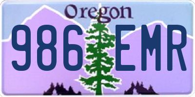 OR license plate 986EMR
