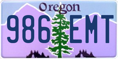 OR license plate 986EMT