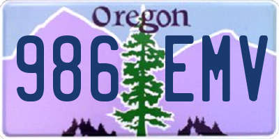 OR license plate 986EMV