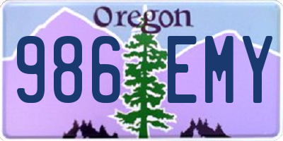 OR license plate 986EMY