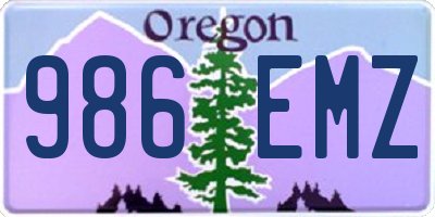 OR license plate 986EMZ