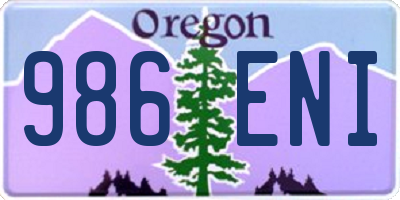 OR license plate 986ENI