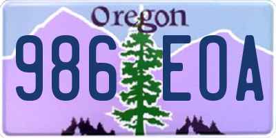 OR license plate 986EOA