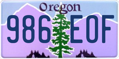 OR license plate 986EOF