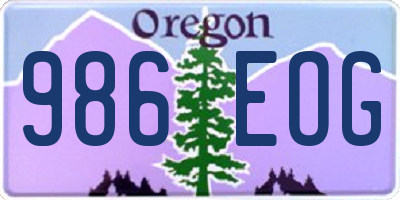OR license plate 986EOG