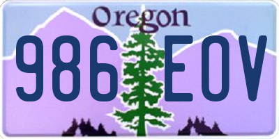 OR license plate 986EOV