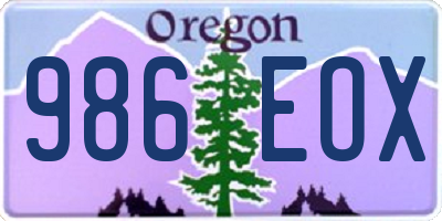 OR license plate 986EOX