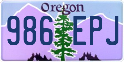 OR license plate 986EPJ